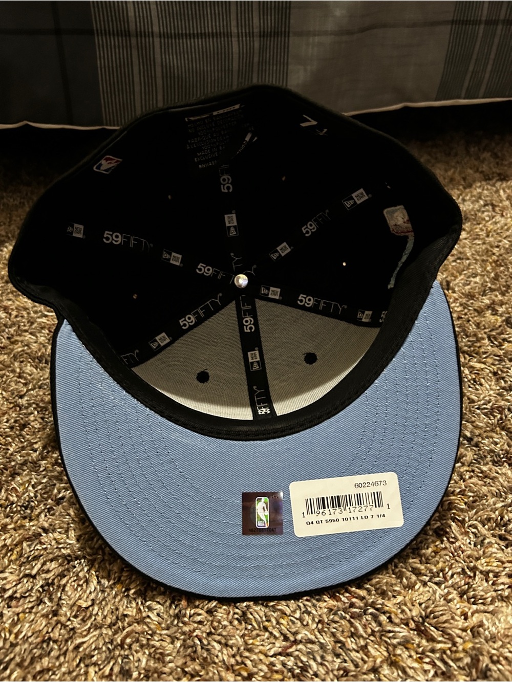 New Era Fitted Cap - Black Crown with Light Blue Undervisor